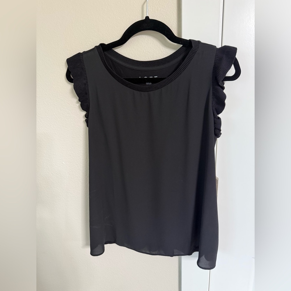 LOFT Charcoal Gray Blouse